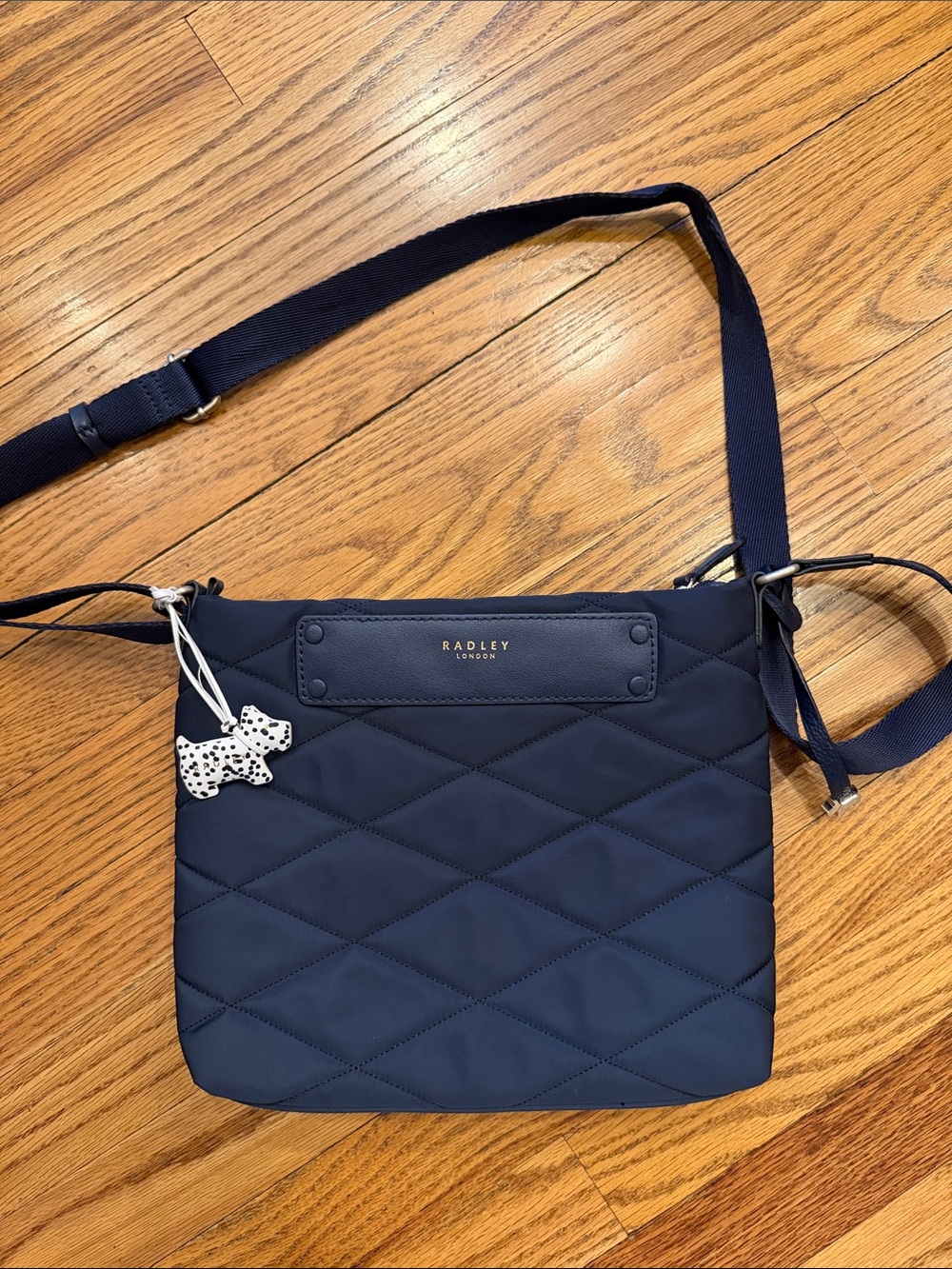 Radley London Navy Quilted Crossbody with Dog Charm
